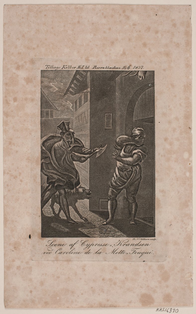 Scene av Cypresse-Knudsen. Ekstra kobber til Rosenbladene No. 6, 1837 av Rasmus Nicolai Nielsen