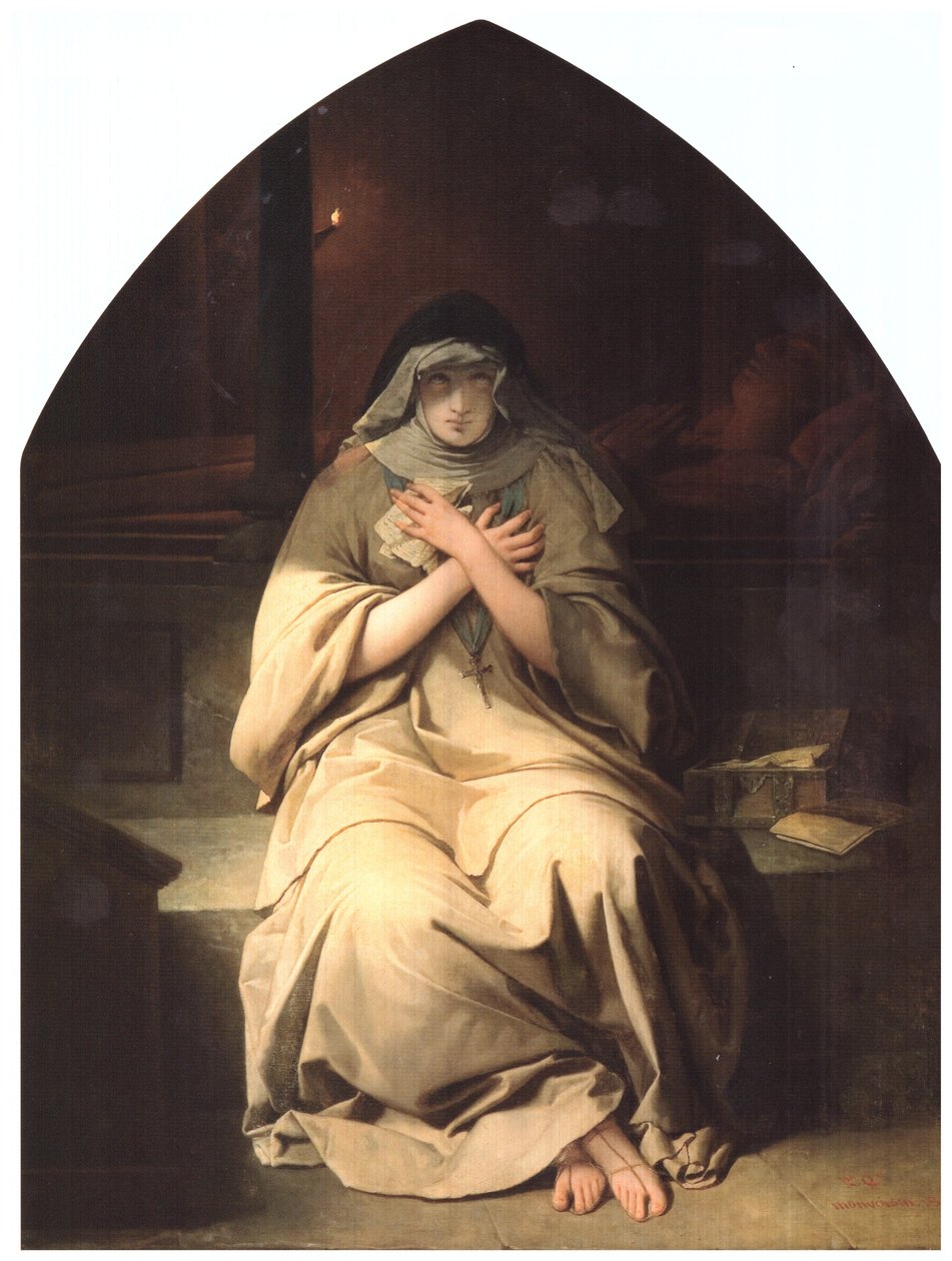 Heloise ved Abelards grav av Raymond Auguste Quinsac Monvoisin