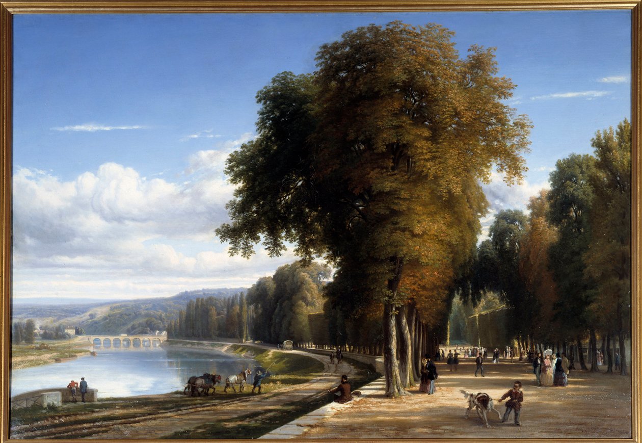 Gå til Saint Cloud Park Painting av Raymond Esbrat (1809-1856) 1850 Roanne. Musee Joseph Dechelette - Gå i parken Saint Cloud. Maleri av Raymond Esbrat (1809-1856) av Raymond Esbrat