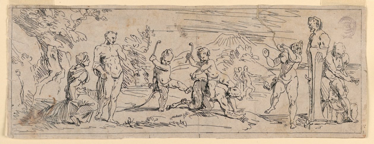 Barn som leker med en Satyr av Raymond Lafage