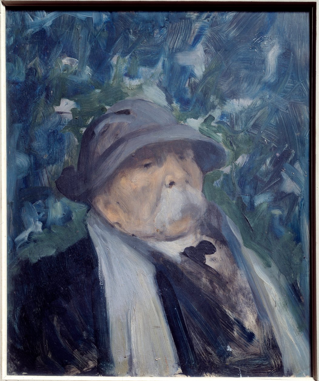 Portrett av Georges Clemenceau (1841-1929) politiker. Maleri av Raymond Woog (1875-1949), 1900-tallet. Olje på tre. Mål: 0,45 x 0,38 m. Paris, Musee Carnavalet. Forsiktig! Bruk av dette verket kan være underlagt en tredjeparts autorisasjonsforespørsel elle av Raymond Woog