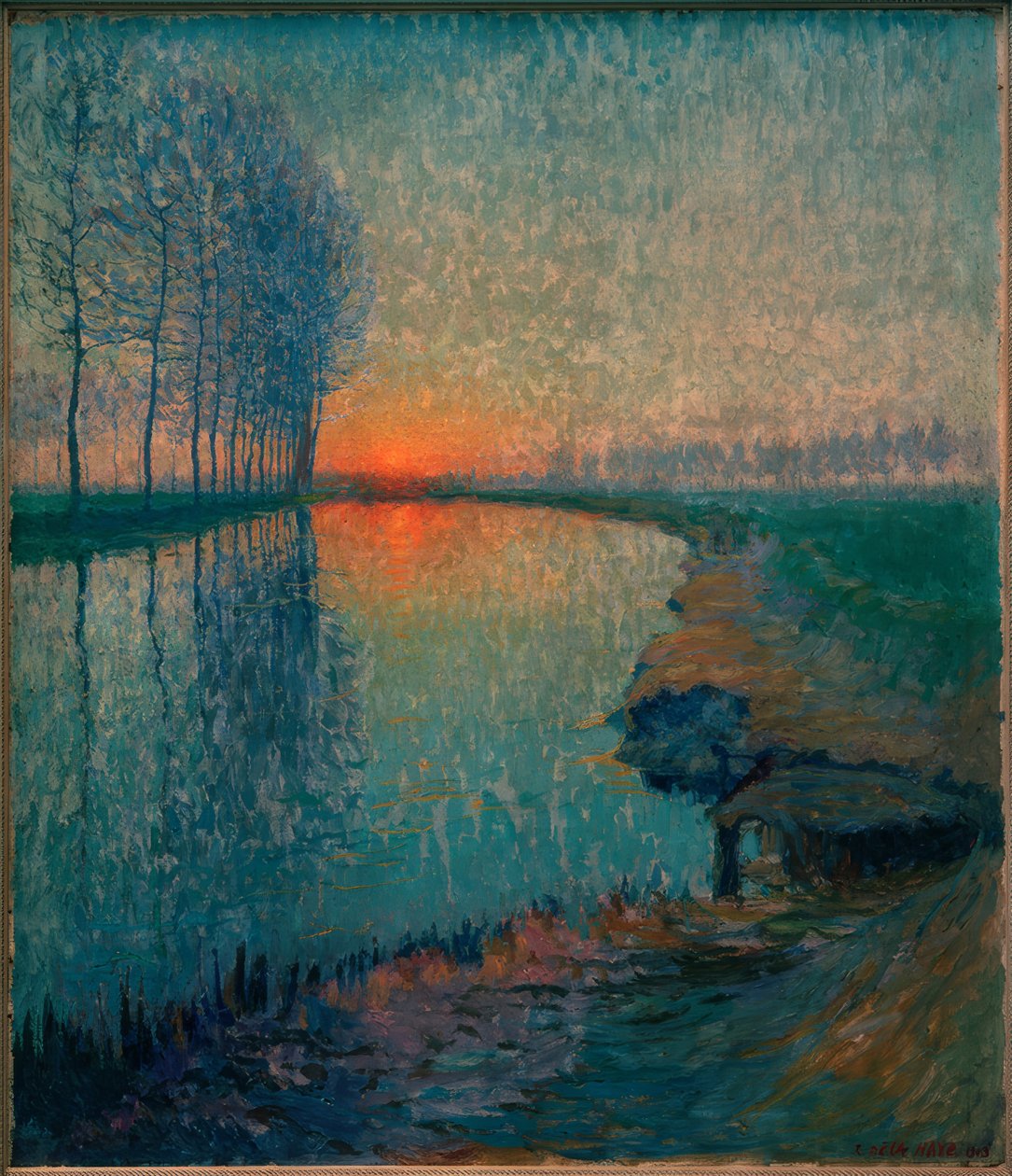 Solnedgang på nettet av Raymond de la Haye