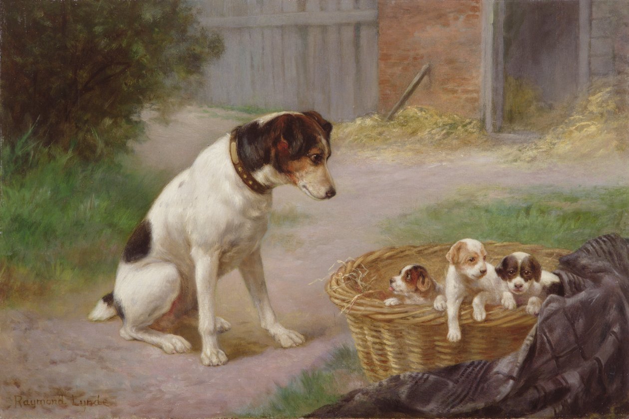 A Proud Mother, ca. 1910 (olje på lerret) av Raymonde Lynde