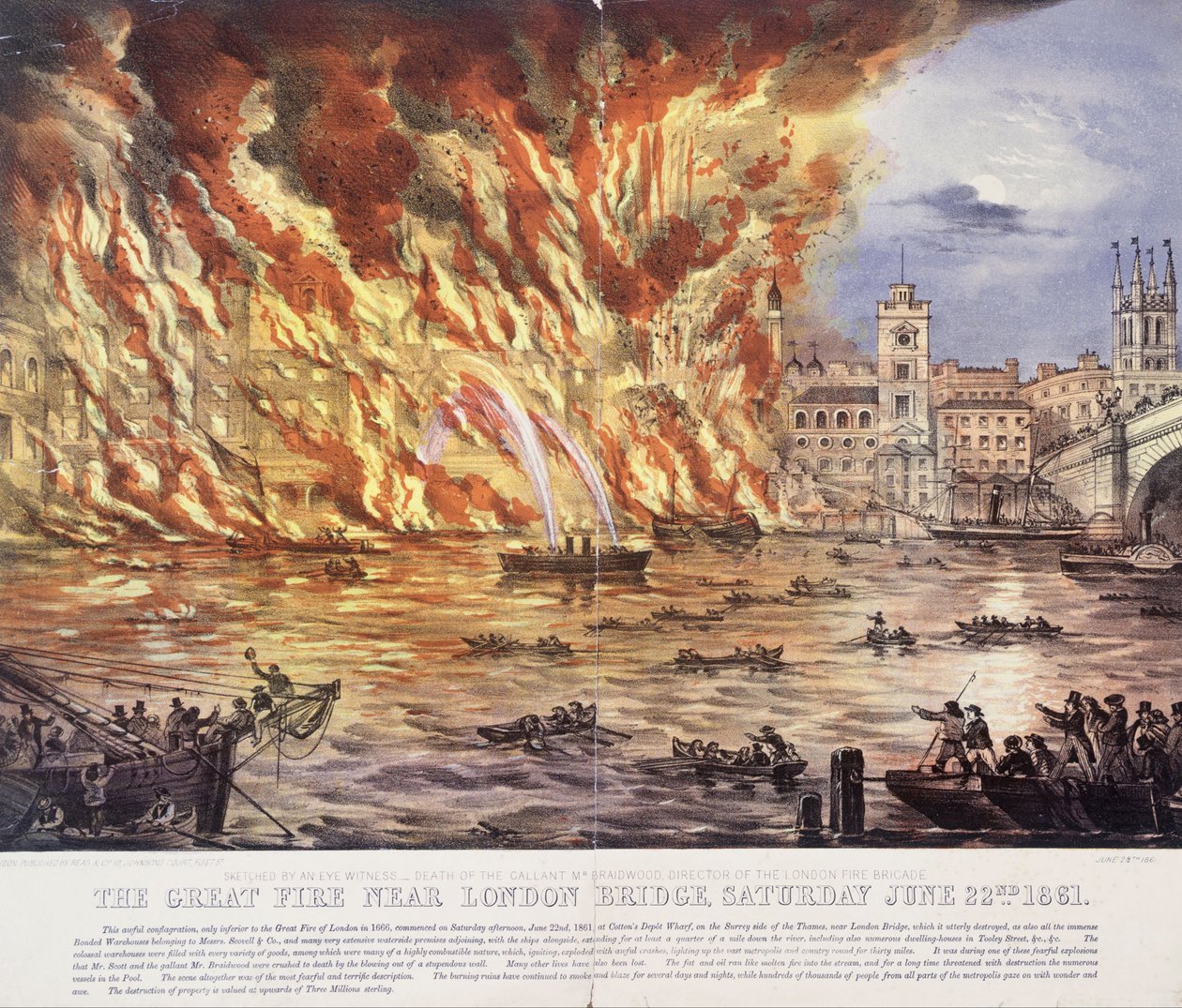 The Great Fire Near London Bridge, lørdag 22. juni 1861 av Read and Company