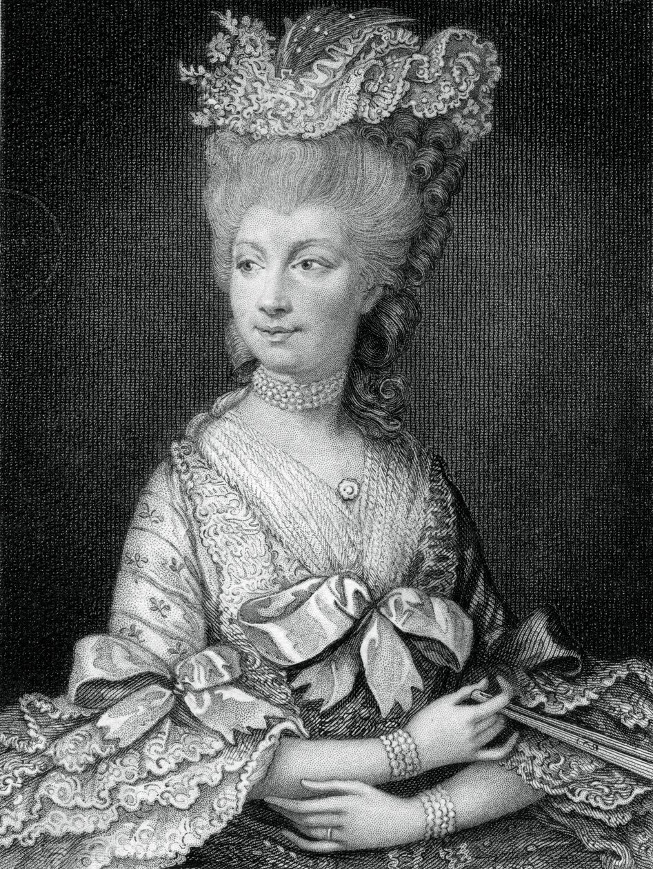 Dronning Charlotte, dronningkonsort av George III, 1800-tallet. av Read