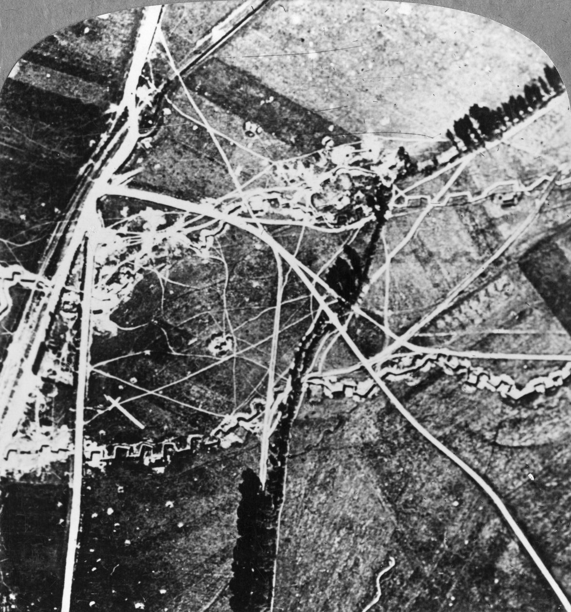 Hindenburg-linjen fra 8000 fot, Frankrike, første verdenskrig, c1916-c1918 av Realistic Travels Publishers