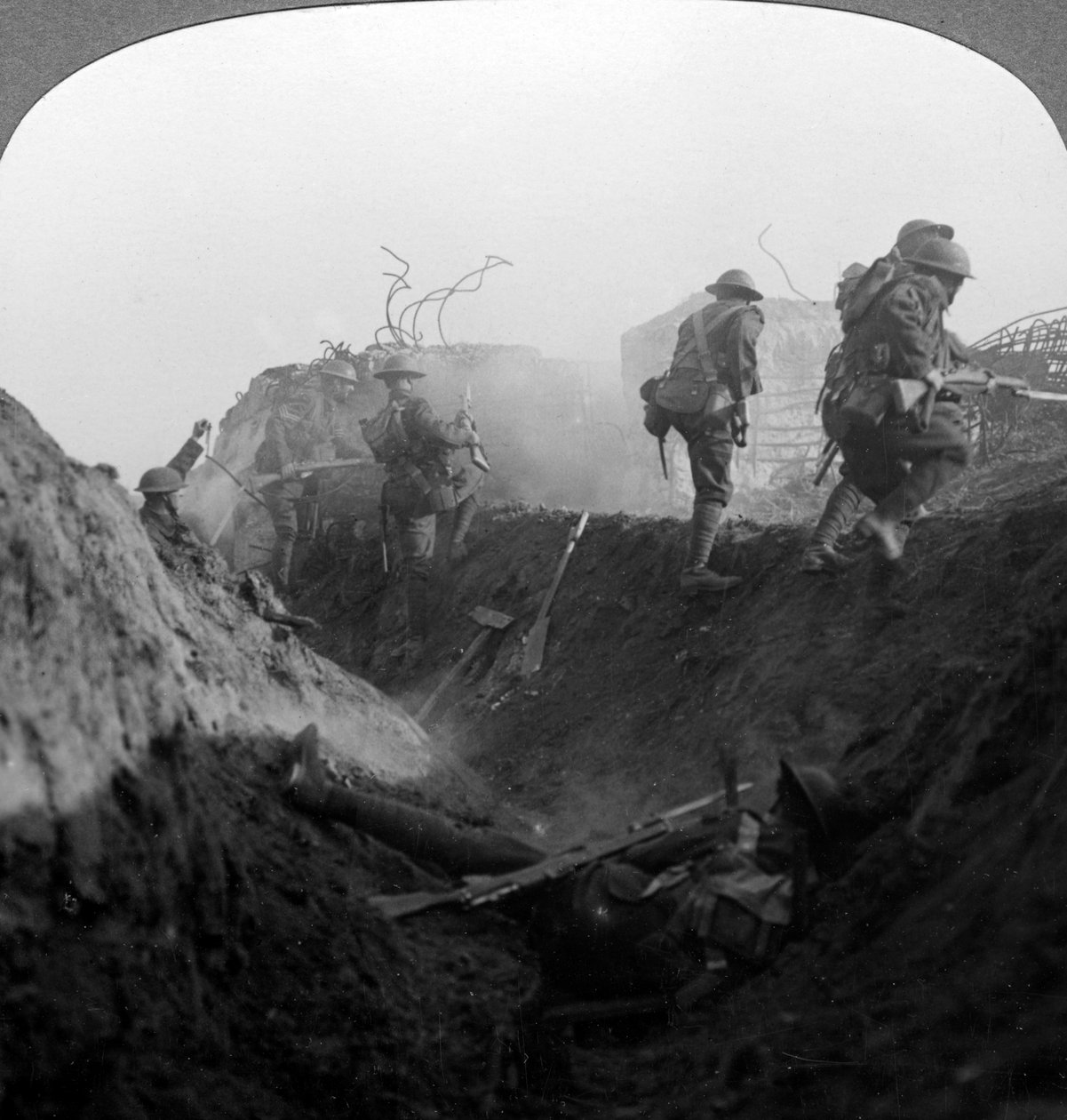 Grøftekrigføring på Hindenburg-linjen, Bellicourt, Frankrike, første verdenskrig, 1917-1918. av Realistic Travels Publishers
