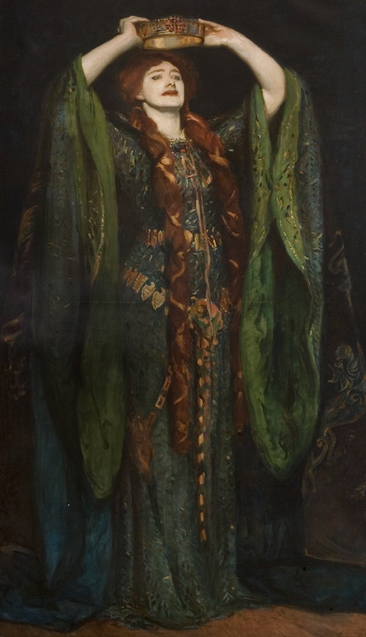 Dame Ellen Terry (1847-1928) som Lady Macbeth, etter et maleri av John Singer Sargent (1856-1925) 1896 av Reginald Grenville Eves