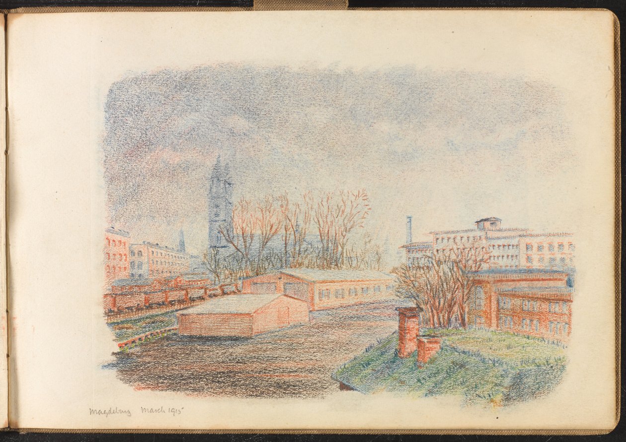 'Magdeburg leir', mars 1915 (tegning) av Reginald Copleston Bond