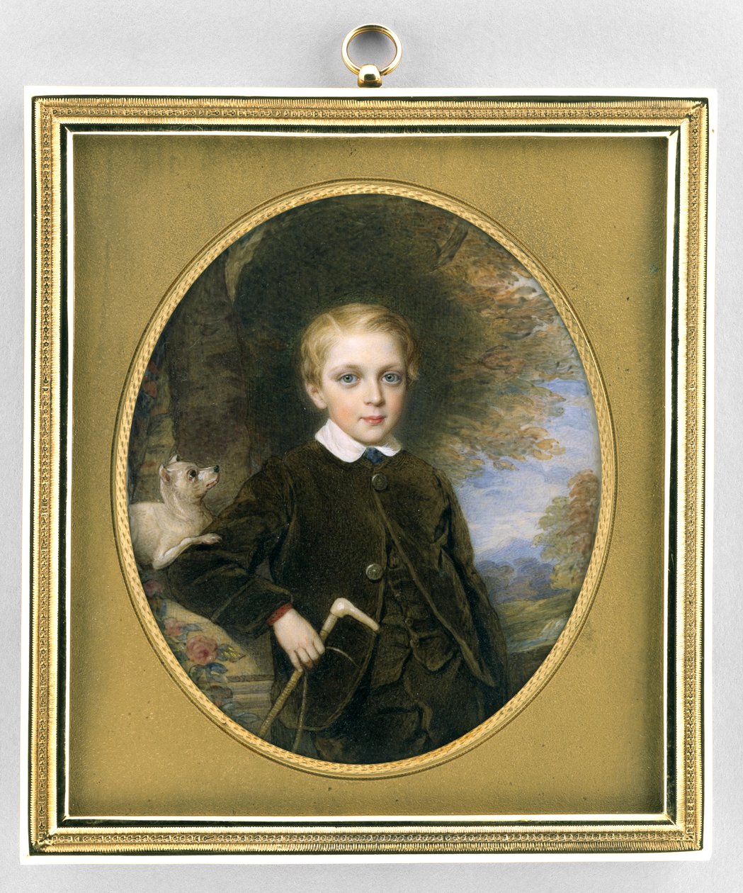 Portrait of a Boy, ca. 1865-80 (akvarell på elfenben, forgylt og glass) av Reginald Easton