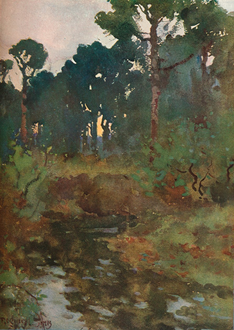 Dekorativ landskapsstudie, c1903 1903-1904 av Reginald Jones