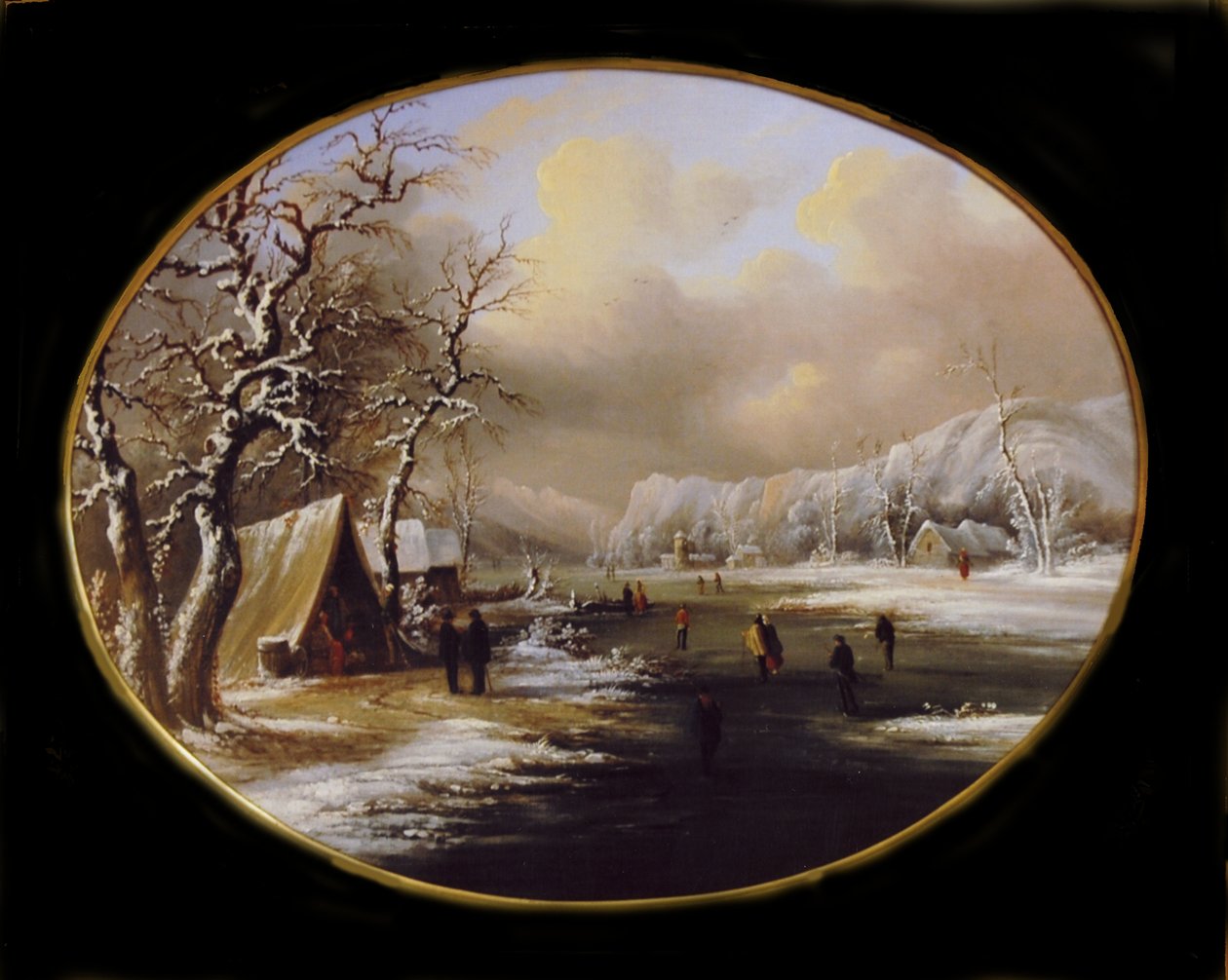Vinterskøyter i New Jersey, ca. 1847. av Regis Francois Gignoux
