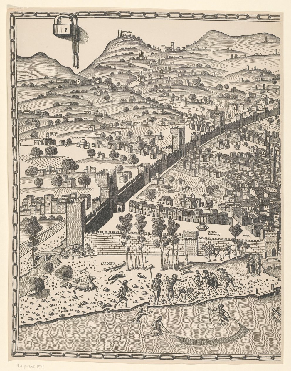 Utsikt over Firenze (venstre del) Fiorenza (tittel på objekt) av Reichsdruckerei
