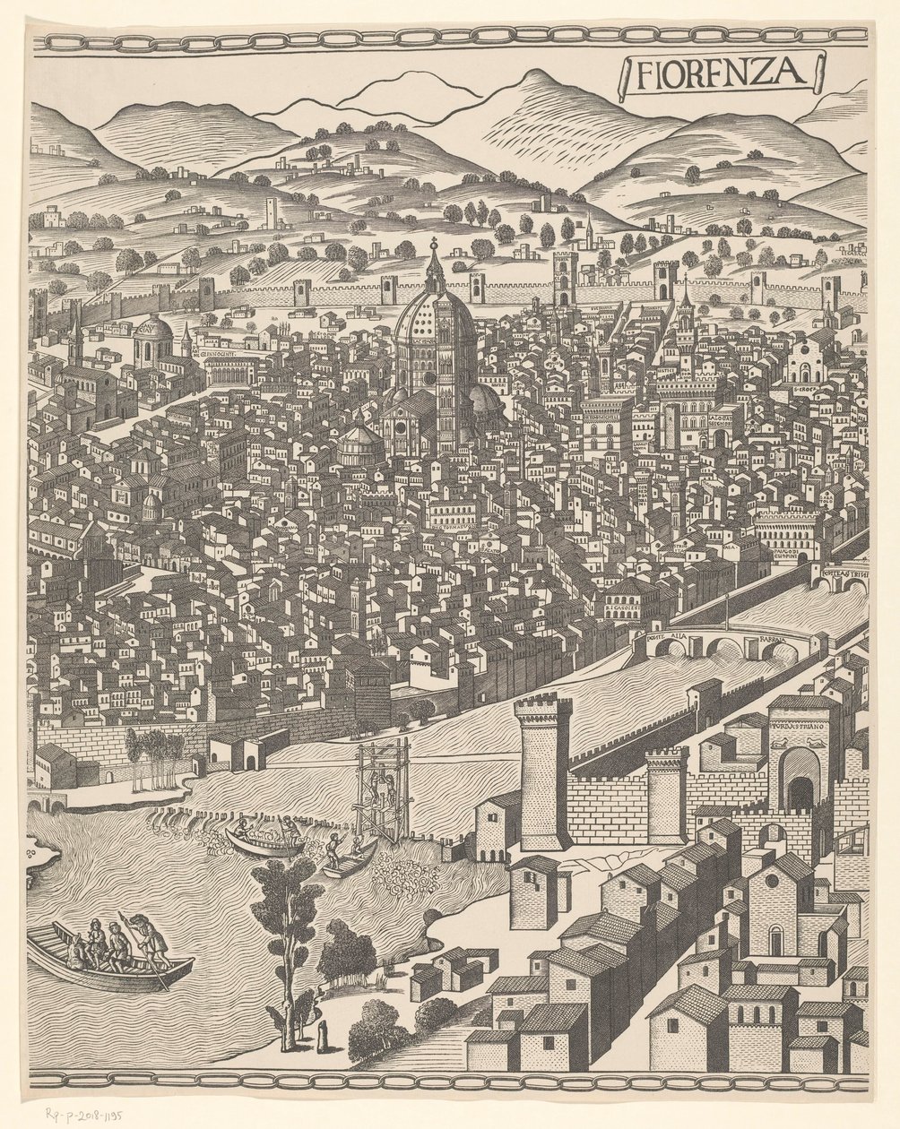 Utsikt over Firenze (midtdel) Fiorenza (tittel på objekt) av Reichsdruckerei