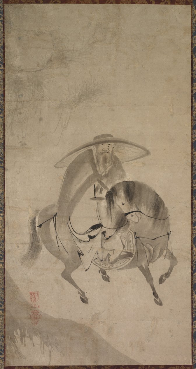 Su Dongpo Riding a Donkey, sent på 1500- til tidlig på 1600-tallet. av Reietsu