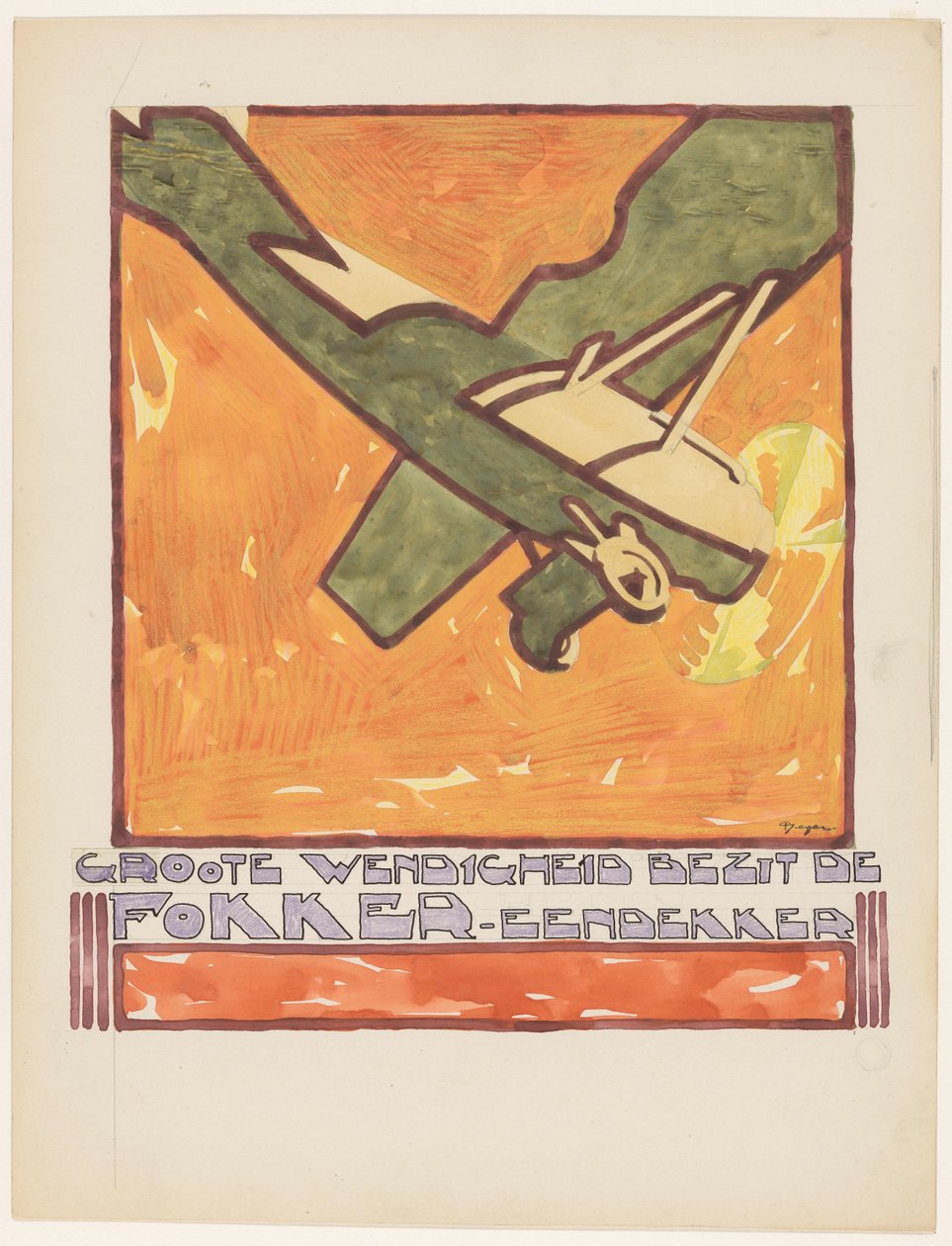 Fokker monoplanet har stor manøvrerbarhet (original tittel på objektet) av Reijer Stolk