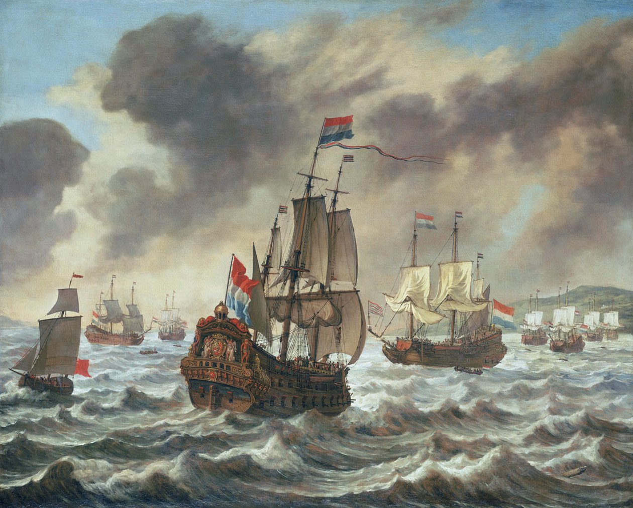 Før slaget ved Downs, 21. oktober 1639, som viser Tromps flaggskip 