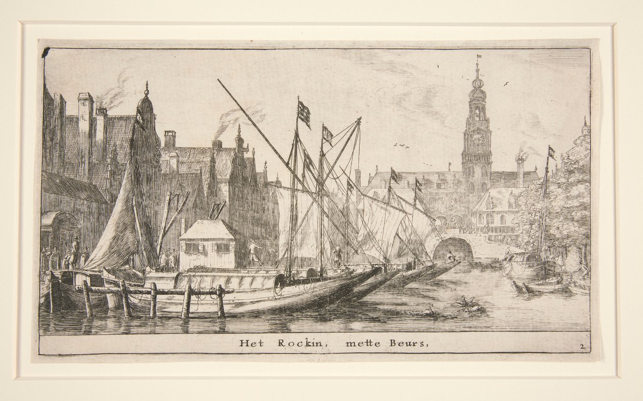 Het Rockin, mette Beurs (The Rokin, with the Bourse) av Reinier Nooms