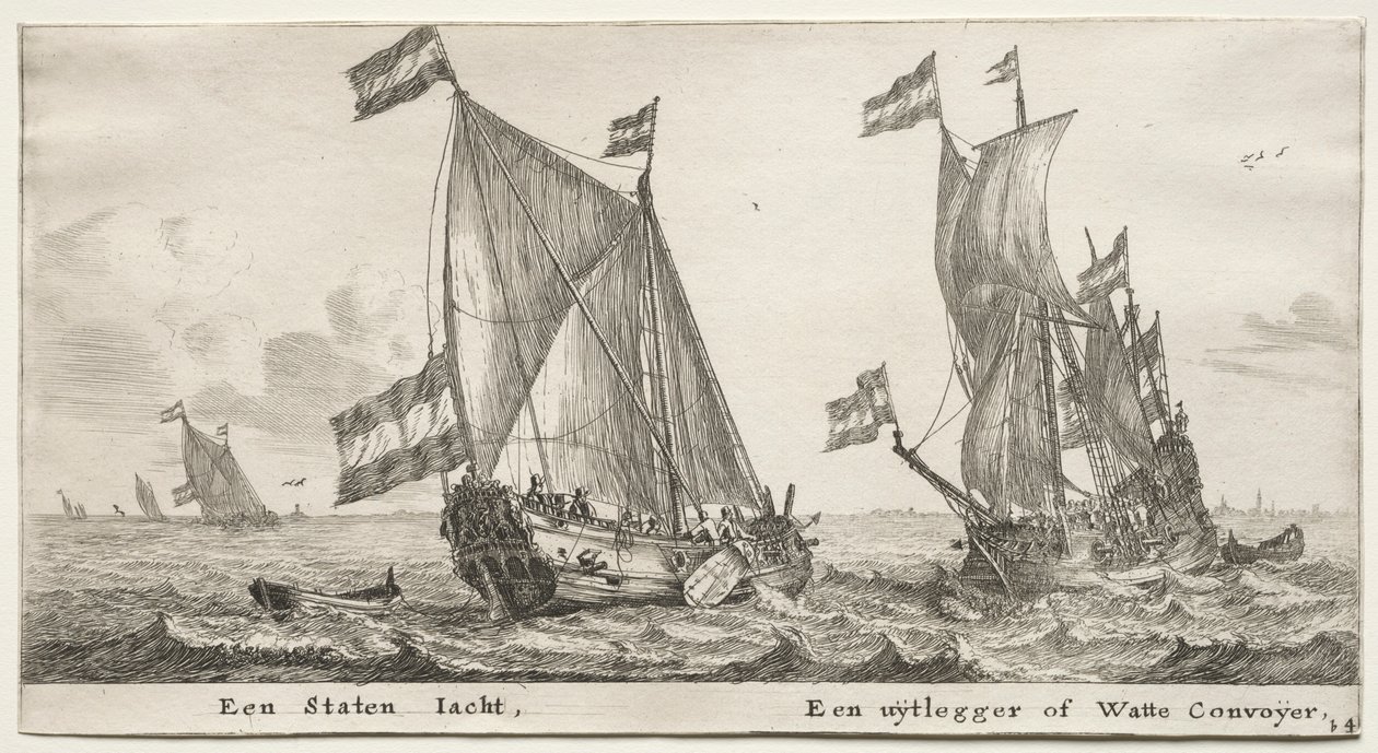 Skip fra Amsterdam: Dutch Admiralty Yacht. Et vaktskip. av Reinier Nooms