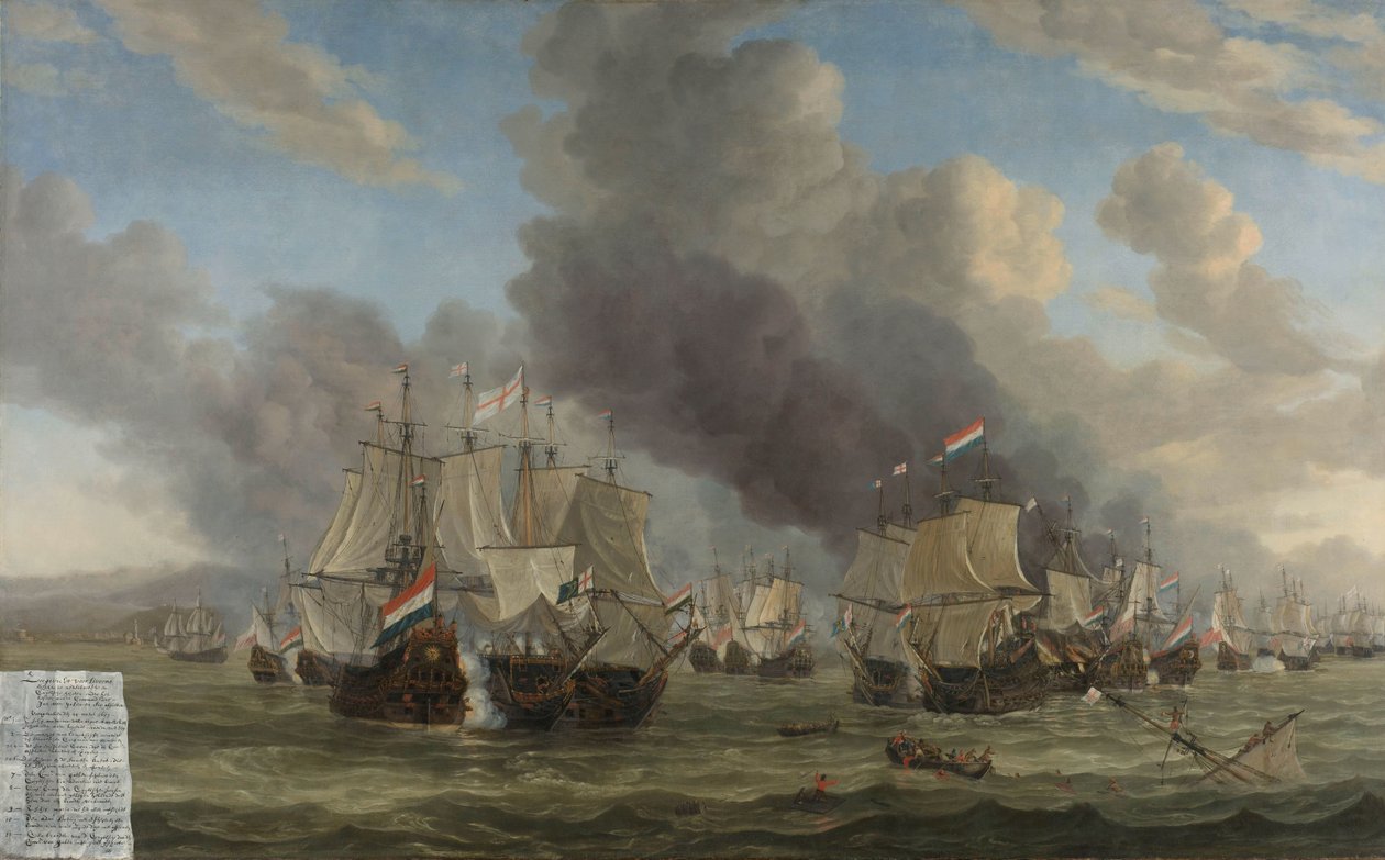 Slaget ved Livorno Sjøslaget nær Livorno, 14. mars 1653 av Reinier Nooms