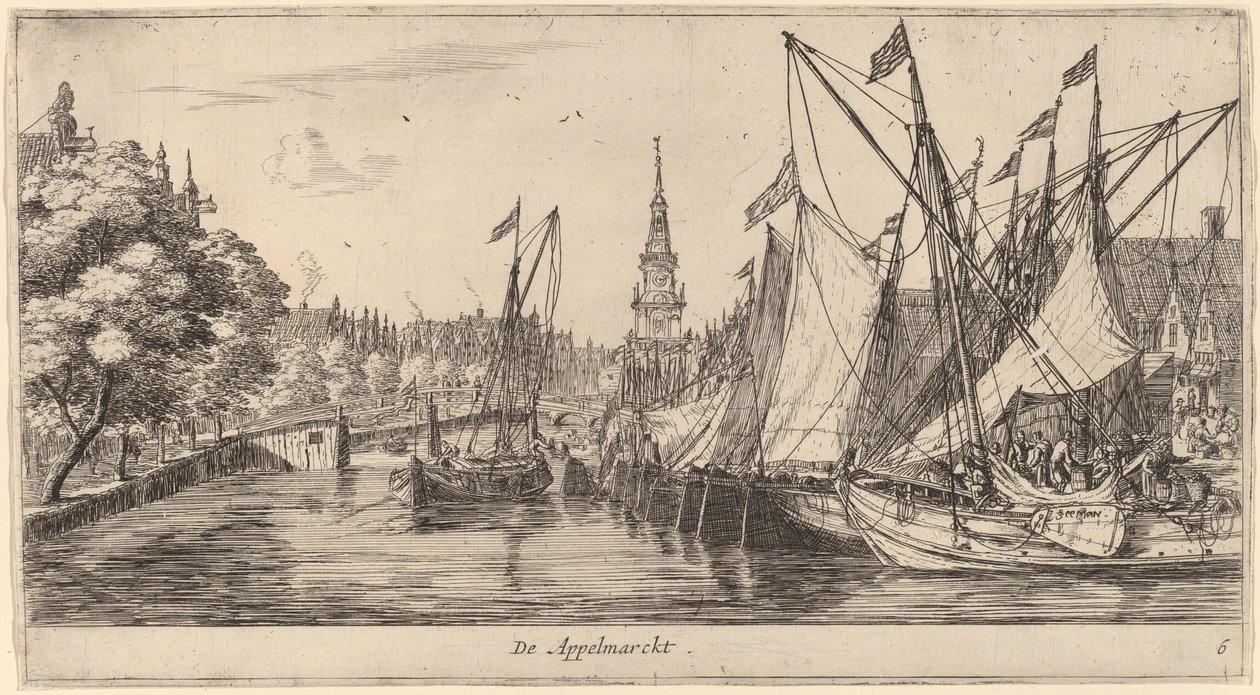 Apple Market (De Appelmarckt) av Reinier Nooms, called Zeeman