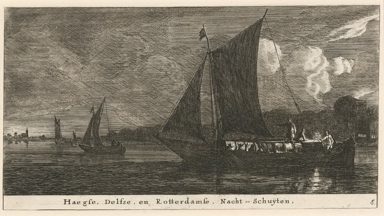 Nattbåtene til Haag, Delft og Amsterdam av Reinier Nooms, called Zeeman