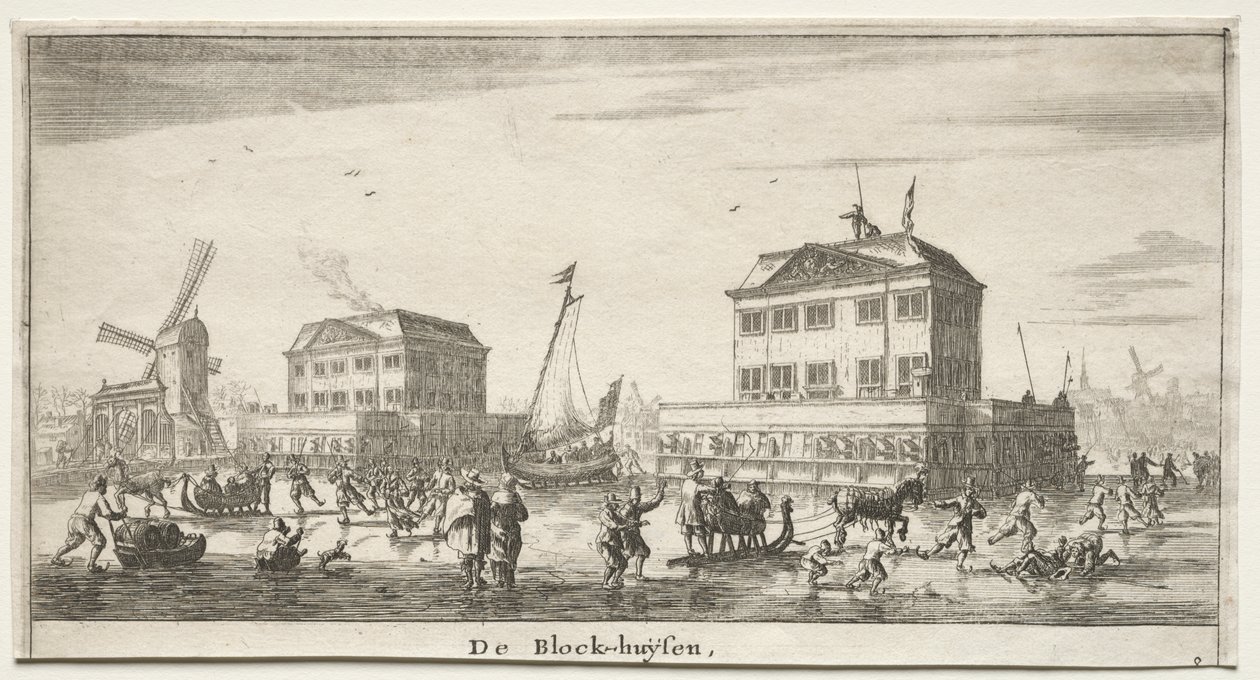 Ulike skip og utsikt over Amsterdam (Verscheÿde Schepen en Gesichten van Amstelredam), del III: De Block-huÿsen av Reinier Nooms, called Zeeman