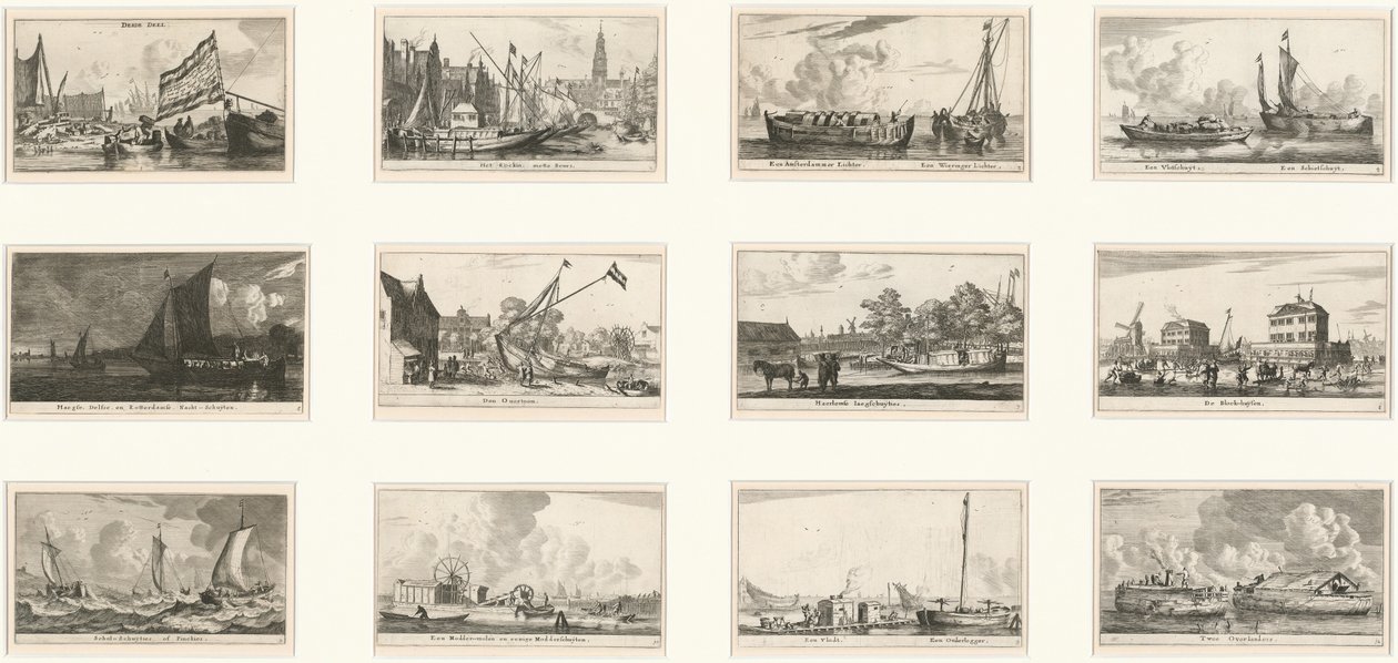 Ulike skip og utsikt over Amstelredam (Ulike skip og utsikt over Amsterdam): Del III av Reinier Nooms, called Zeeman