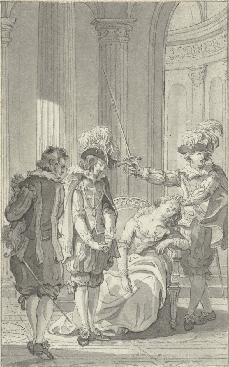 Illustrasjon til stykket Ines de Castro av Rhijnvis Feith av Reinier Vinkeles (I)