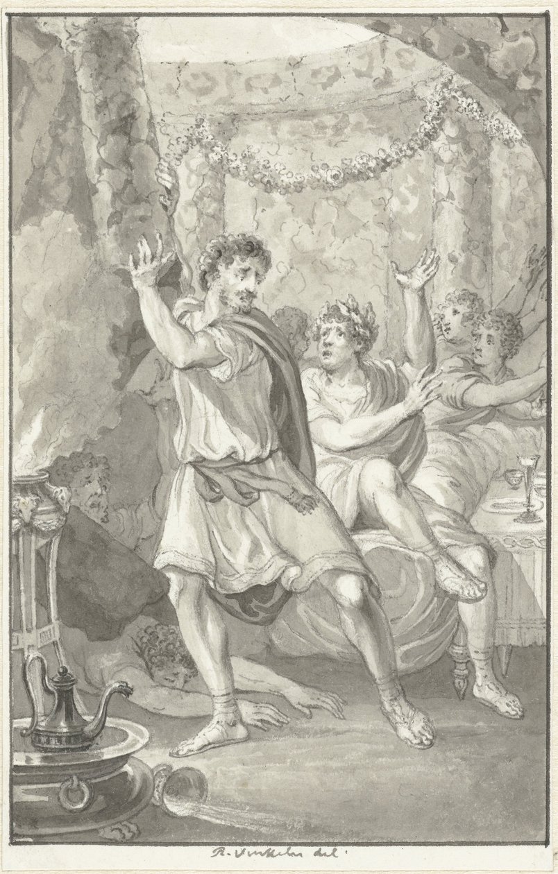 Lucius Aemilius Sejanus redt het leven van Tiberius av Reinier Vinkeles (I)