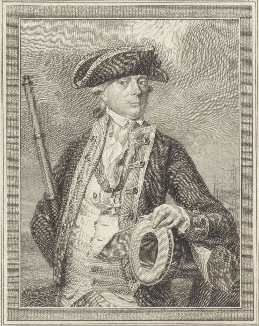 Admiral Jan Hendrik van Kinsbergen 1735-1819, greve av Dogger Bank, 1781 av Reinier Vinkeles