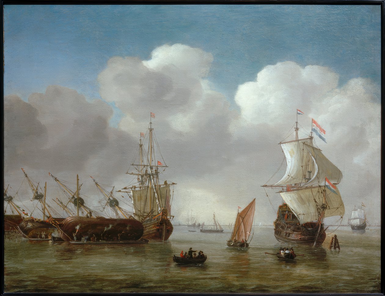 Nederlandsk havnescene av Reinier Zeeman