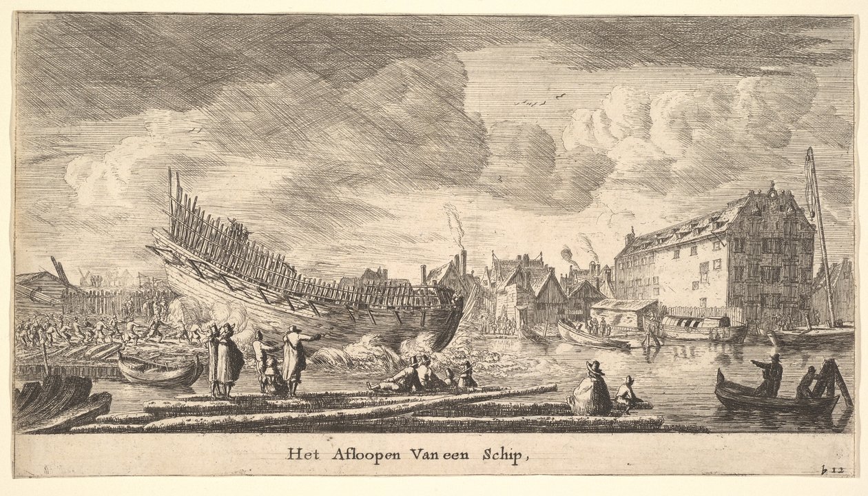 The Launch of a Ship, 1600-tallet. av Reinier Zeeman