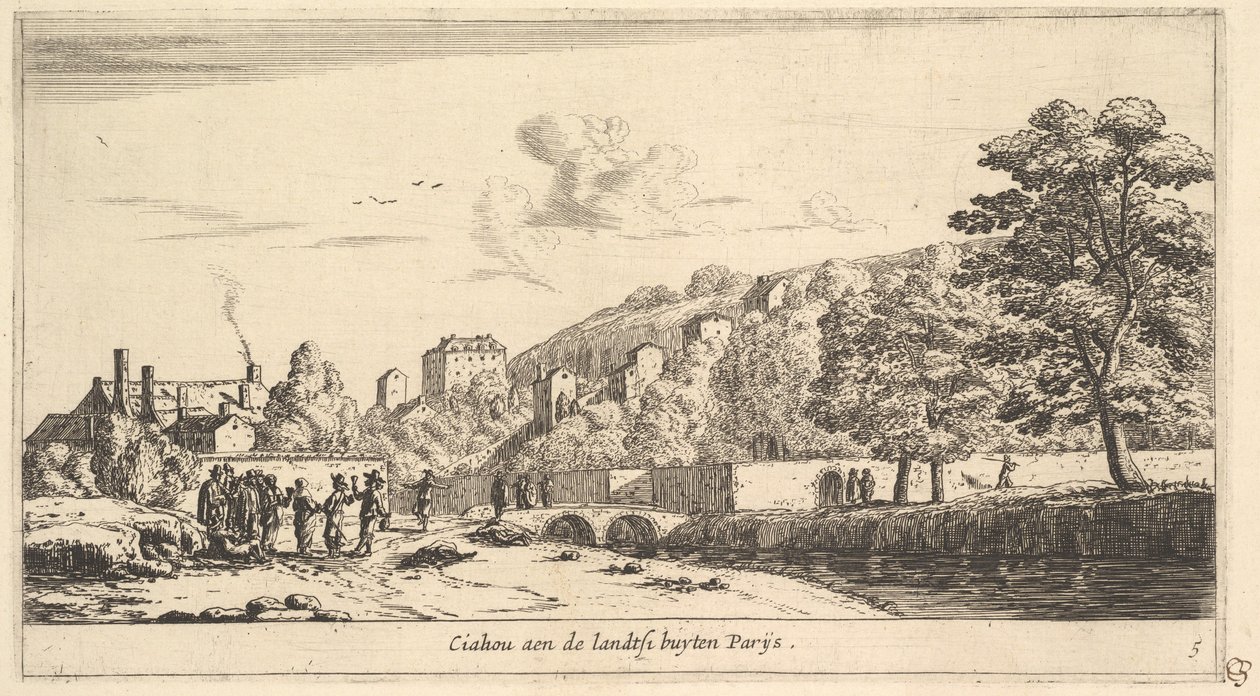 Utsikt over Chaillot i Paris, 1600-tallet. av Reinier Zeeman