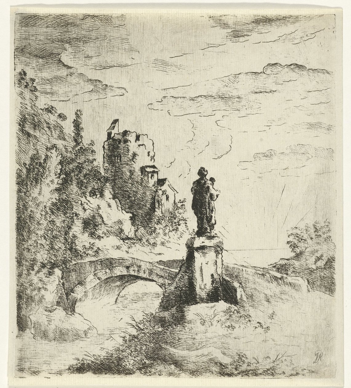 Bro med statue av Reinierus Albertus Ludovicus baron van Isendoorn à Blois