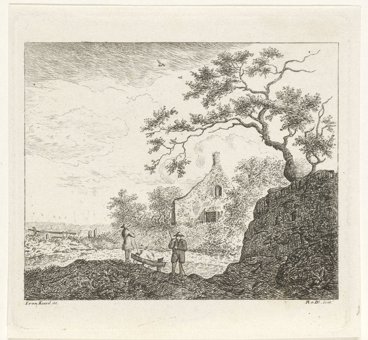 Landskap med figurer av Reinierus Albertus Ludovicus baron van Isendoorn à Blois