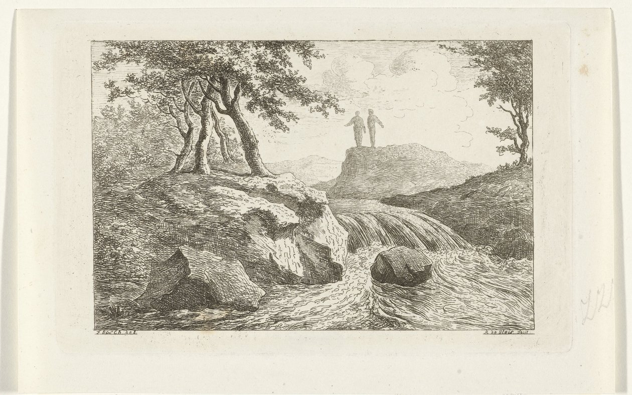 Landskap med foss av Reinierus Albertus Ludovicus baron van Isendoorn à Blois