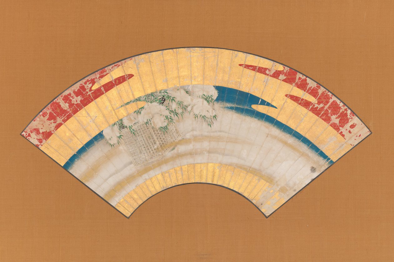 Breaking a Plum Branch on a Snowy Night, Bamboo in Snow, 1800-tallet. av Reizei Tamechika
