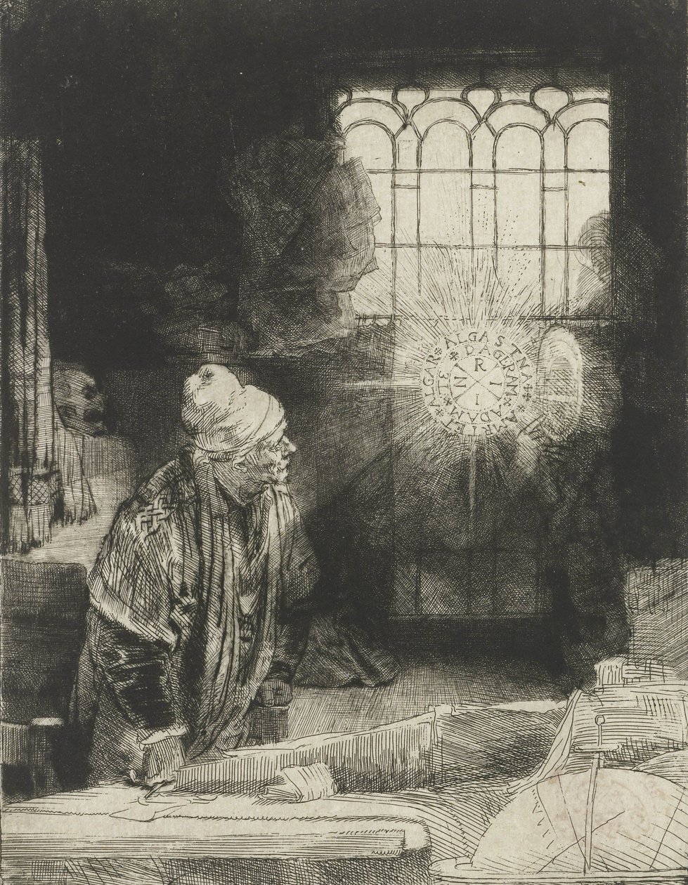En lærd i hans studie av Rembrandt van Rijn