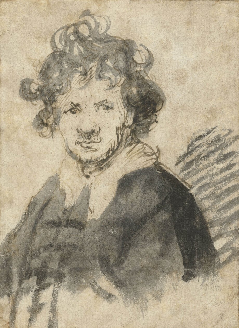 Selvportrett med rufsete hår, ca.1628-29 av Rembrandt van Rijn