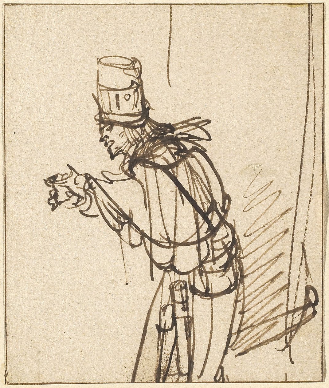 A Quack, ca. 1637 (penn og brunt blekk på lagt papir) av Rembrandt van Rijn