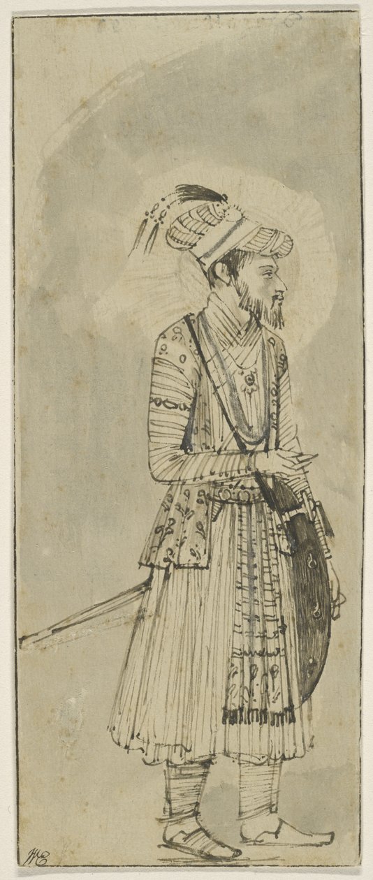 Kopi av en Mughal-miniatyr, ca. 1655 (penn og blekk med vask på papir) av Rembrandt van Rijn