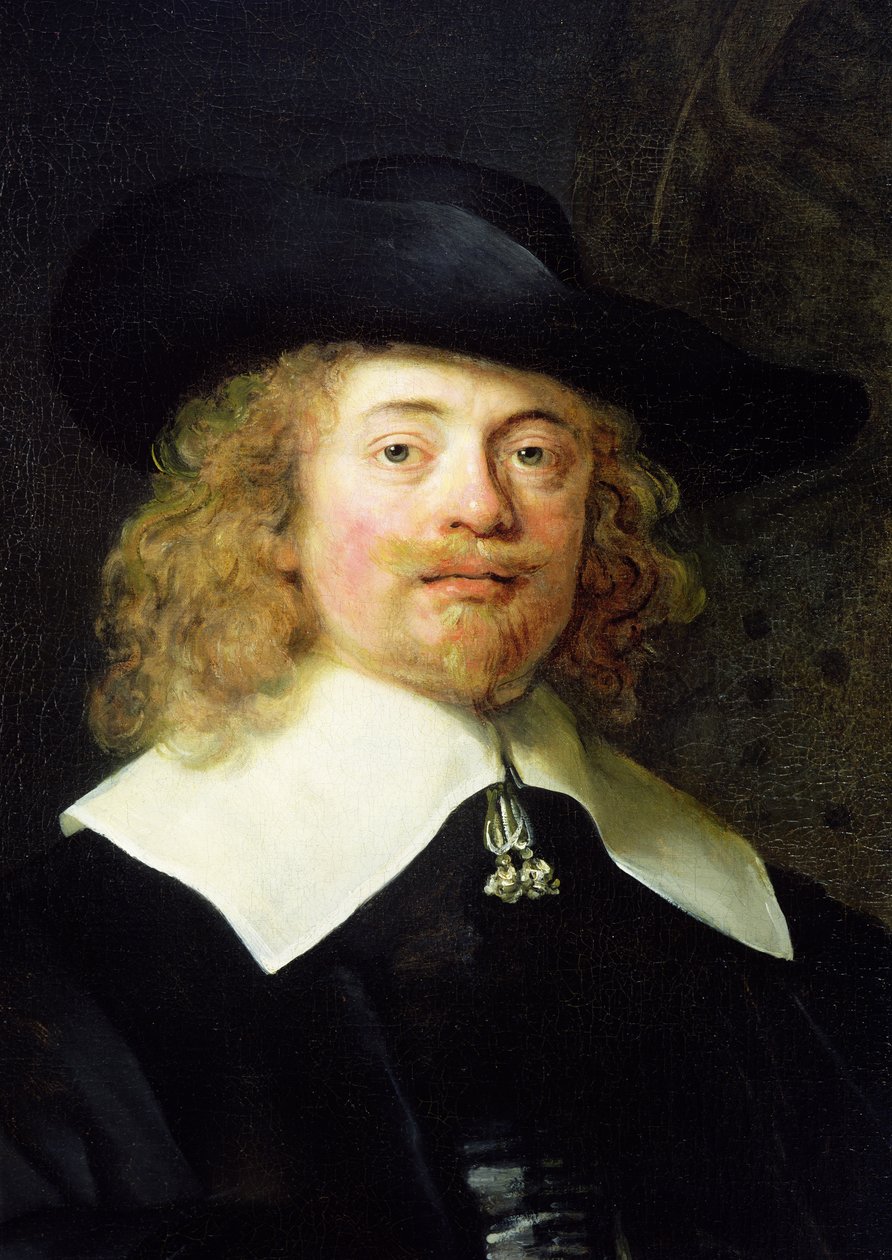 Full lengdeportrett av en stående mann, 1639 (detalj) (se 242009) av Rembrandt van Rijn