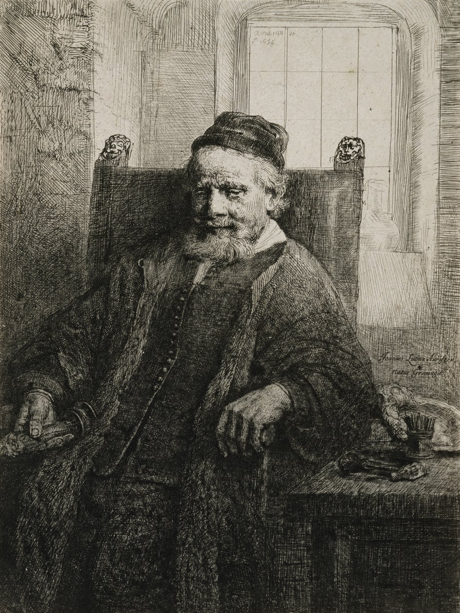 Jan Lutma, den eldste, gullsmed og billedhugger, 1656 (etsing og tørrpunkt) av Rembrandt van Rijn