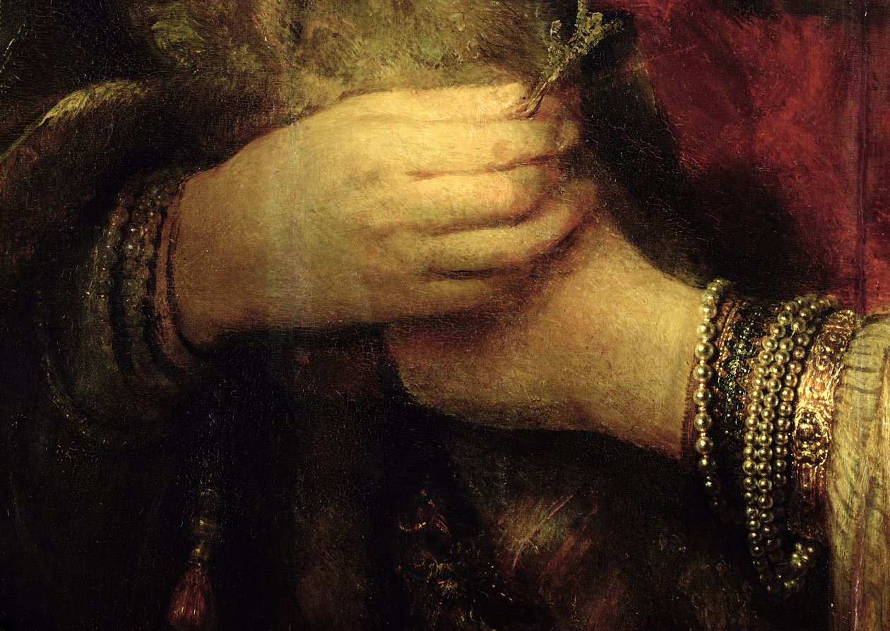 Portrett av Saskia van Uylenburgh (1612-42) i Rich Costume (detalj) (se 244316) av Rembrandt van Rijn