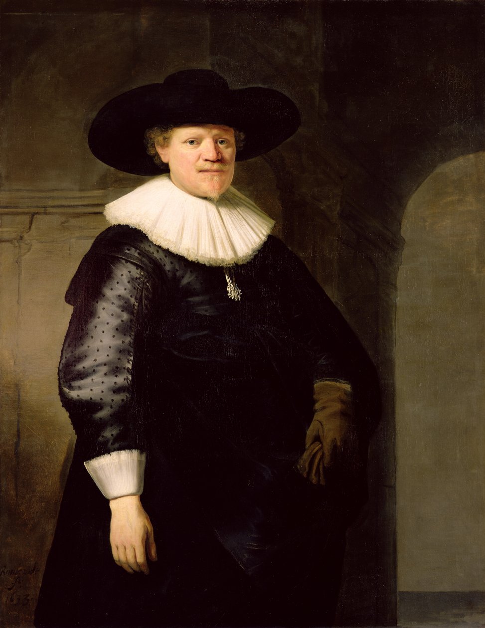 Portrett av en mann, muligens poeten Jan Harmensz. Krul (1602-1646), 1633 av Rembrandt van Rijn