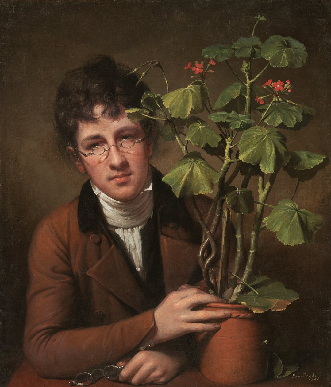 Rubens Peale med geranium av Rembrandt Peale