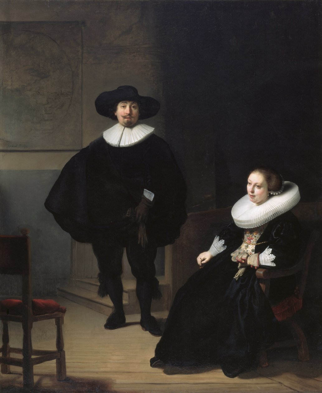 En dame og herre i svart av Rembrandt van Rijn