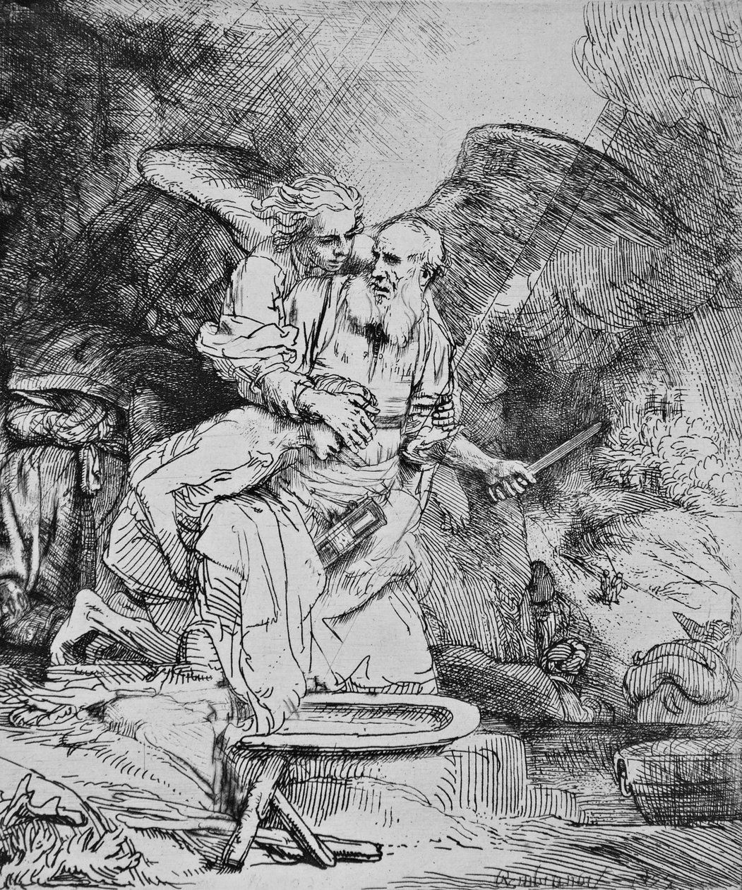 Abrahams offer av Rembrandt van Rijn