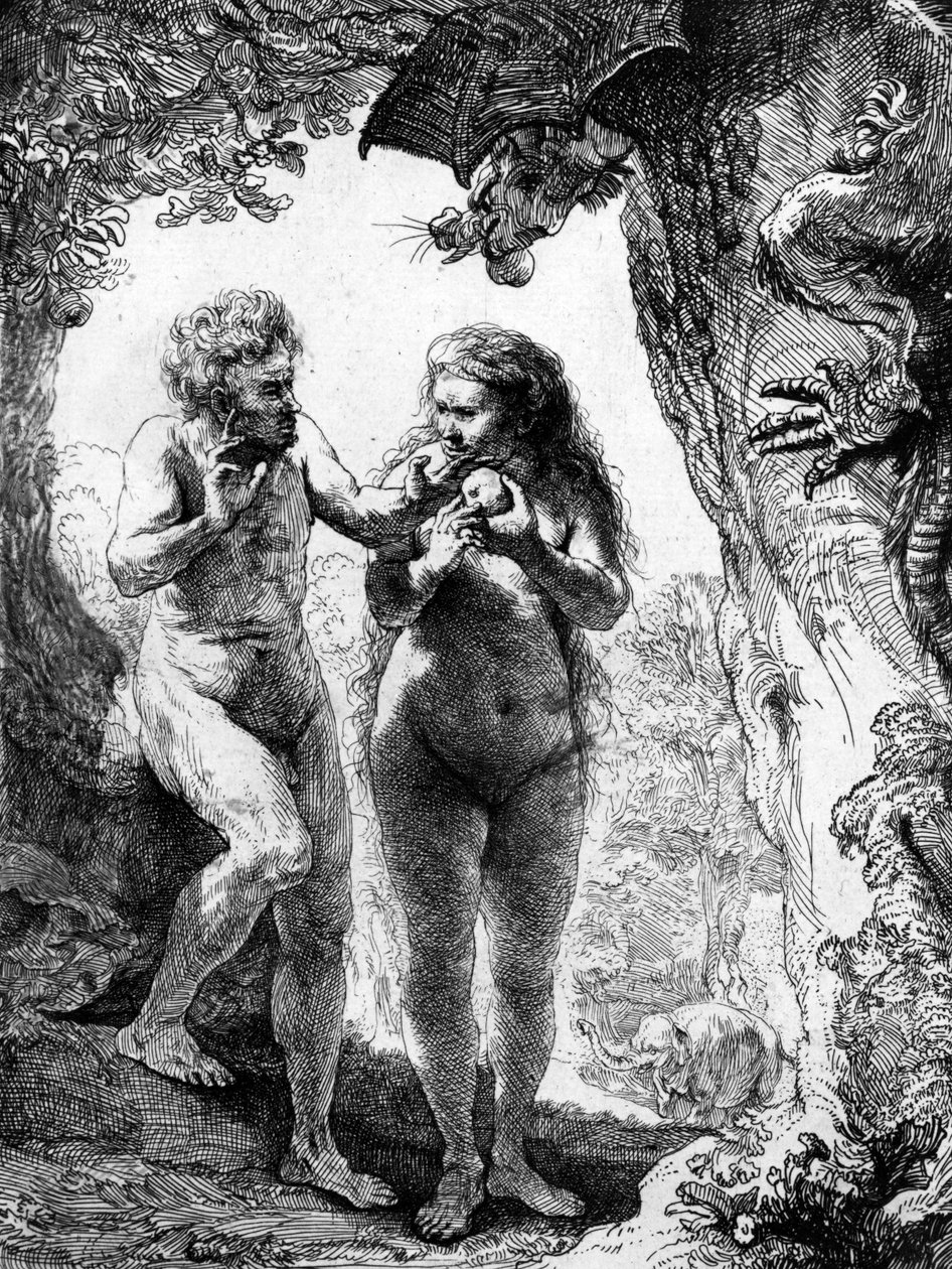 Adam og Eva, 1638 av Rembrandt van Rijn